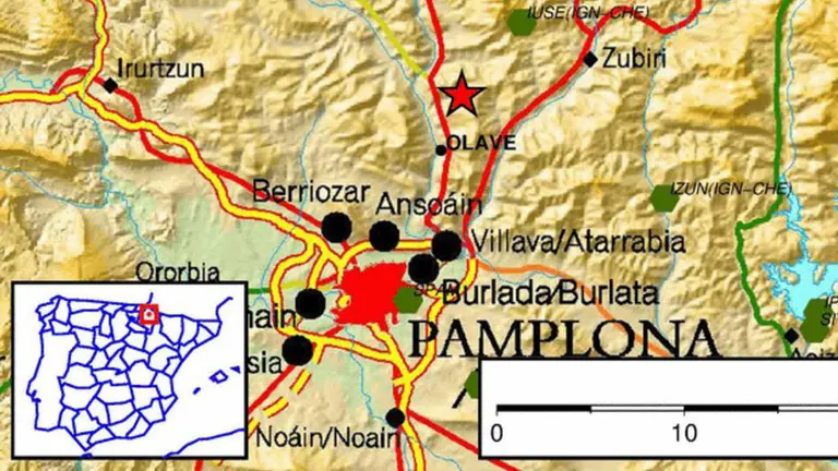 Terremoto en Olave de 3 grados de magnitud que ha tenido lugar este miércoles 3 de mayo