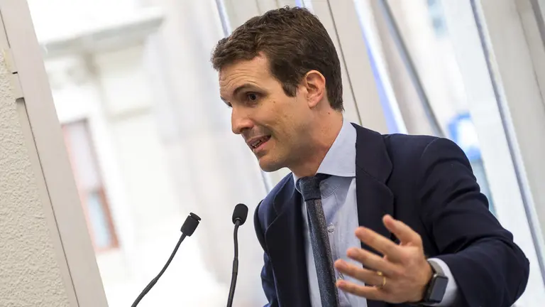 Pablo Casado en la celebración del Comité Ejecutivo del PPN. IÑIGO ALZUGARAY