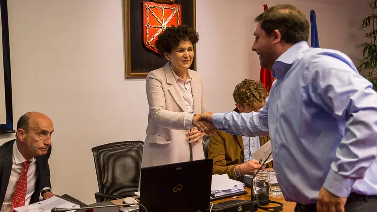 La presidenta de la Cámara de Comptos, Asunción Olaechea, explica el informe sobre las ayudas públicas a la planta de biometanización de Ultzama (12). IÑIGO ALZUGARAY