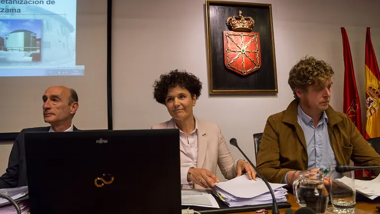 La presidenta de la Cámara de Comptos, Asunción Olaechea, explica el informe sobre las ayudas públicas a la planta de biometanización de Ultzama (14). IÑIGO ALZUGARAY