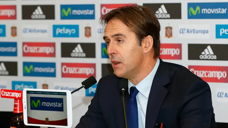 Julen Lopetegui en rueda de prensa. Foto web Rfef.es