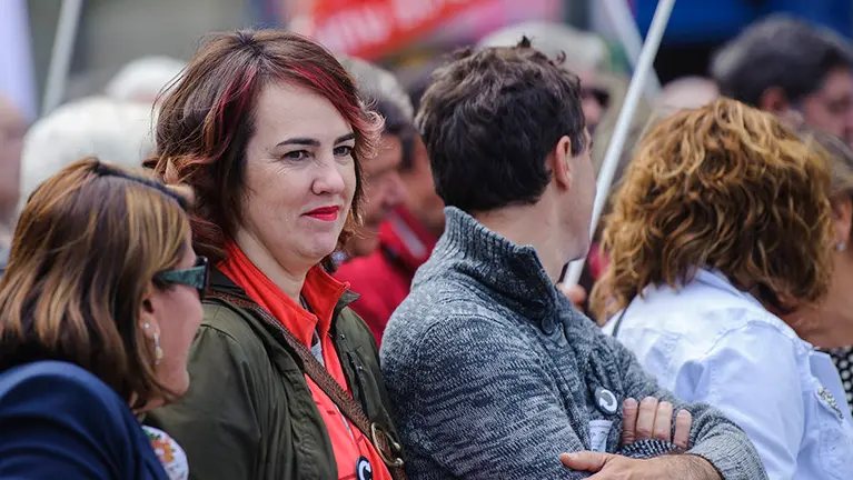 Concentracióon en contra de la corrupcion y contra el Gobierno central del PP, promovida por las formaciones que sostienen al Ejecutivo foral. MIGUEL OSÉS_8