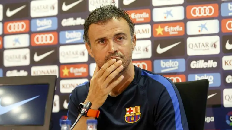 Luis Enrique en rueda de prensa. Foto web FC Barcelona.