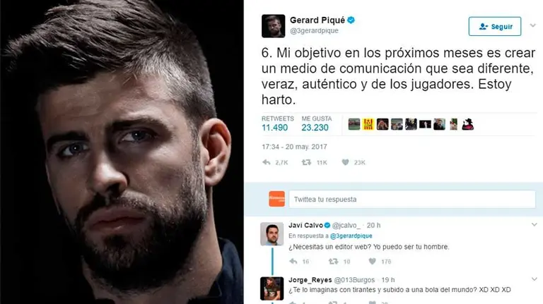 El tuit de Piqué tras el enfado por la noticia. TWITTER