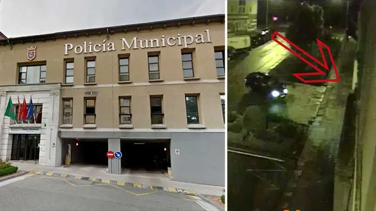 Imágenes del hombre entrando en el garaje de comisaría de Policía Municipal. ARCHIVO