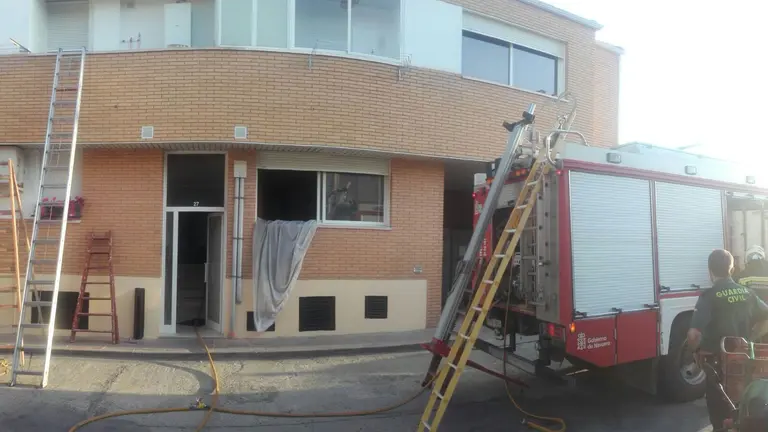 Vivienda de Milagro donde ha tenido lugar el fuego