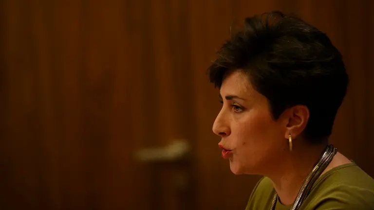 María Solana y Ana Ollo en rueda de prensa. PABLO LASAOSA 02