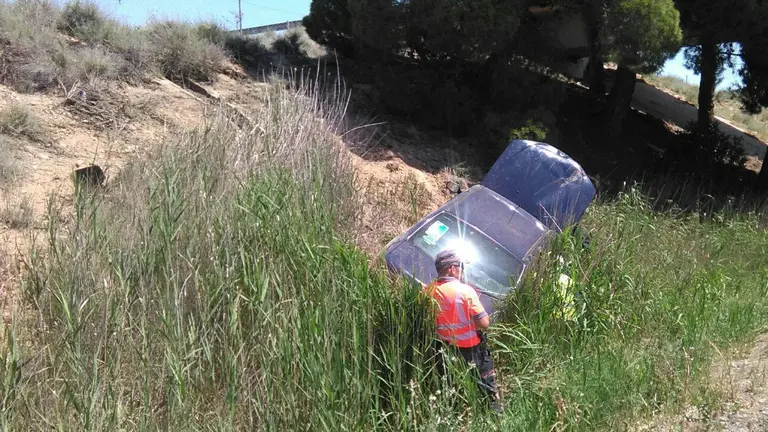 Accidente de tráfico en Murchante en el que han resultado heridas cuatro personas.