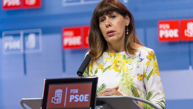 La portavoz municipal del PSN en Pamplona, Maite Esporrín, hace en rueda de prensa un balance de legislatura (06). IÑIGO ALZUGARAY