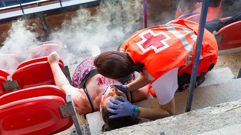 Simulacro de atentado terrorista en el estadio de El Sadar (07). IÑIGO ALZUGARAY