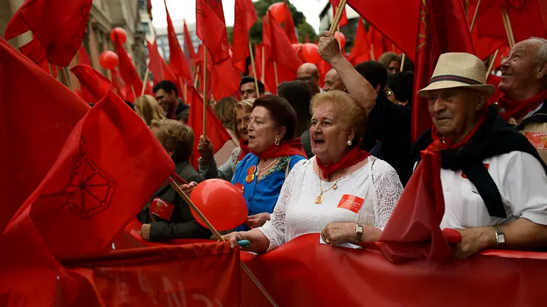 Manifestación en defensa de la bandera de Navarra. PABLO LASAOSA 03