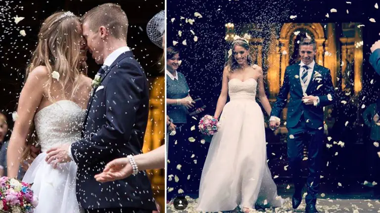 Boda de Iker Muniáin y Andrea Sesma en la basílica de Begoña. INSTAGRAM