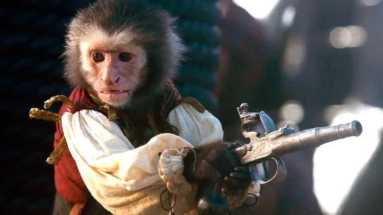 Mono Jack, uno de los personajes de Piratas del Caribe. ARCHIVO