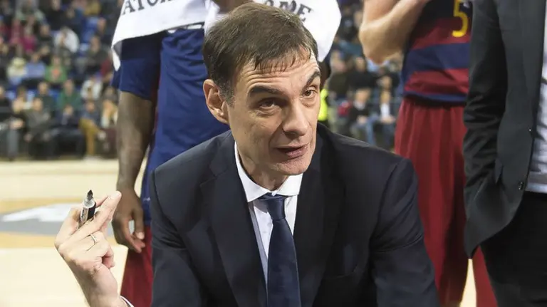 Giorgios Bartzokas en un tiempo muerto. FC Barcelona.