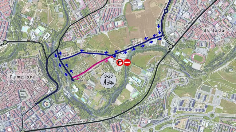 Propuesta de reordenación del tráfico del Ayuntamiento de Pamplona para la zona de la Magdalena.