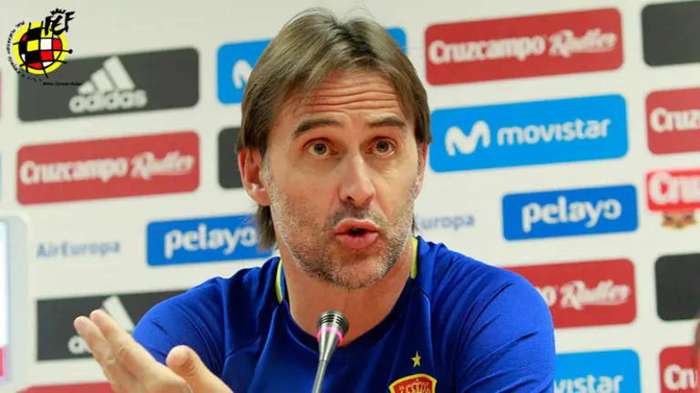 Julen Lopetegui en rueda de prensa. Rfef.