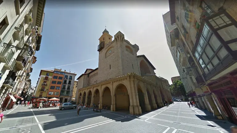 Plaza San Nicolás de Pamplona, donde ha tenido lugar los enfrentamientos