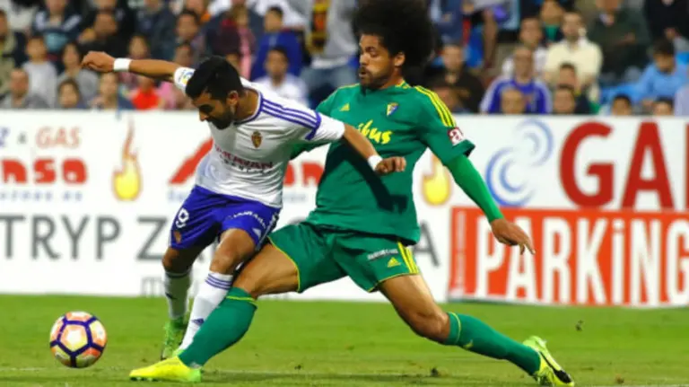 Ángel en acción con el Real Zaragoza. Lfp.