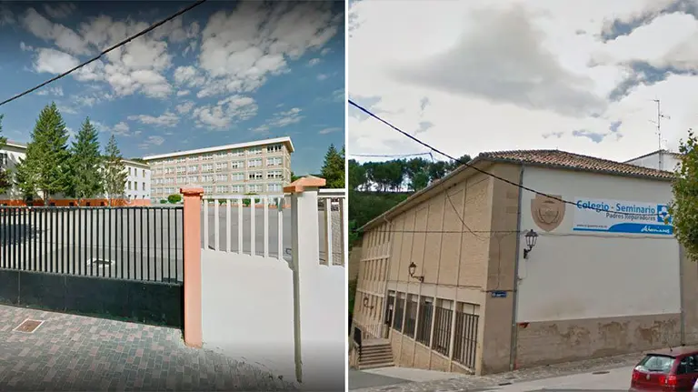 A la izquierda, el colegio Sagrado Corazón de Alsasua y, a la derecha, los Padres Reparadores de Puente La Reina.