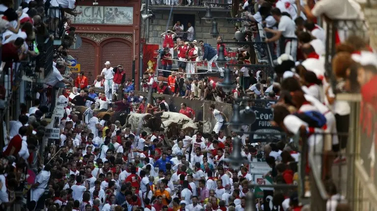 Primer encierro de San Fermín 2016. EFE
