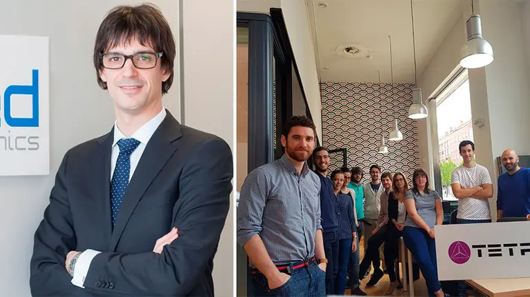 El empresario Íñigo Ayerra, CEO en IED Electronics (izquierda) y Ciro Larrañeta, CEO en Tetrace. CEDIDAS