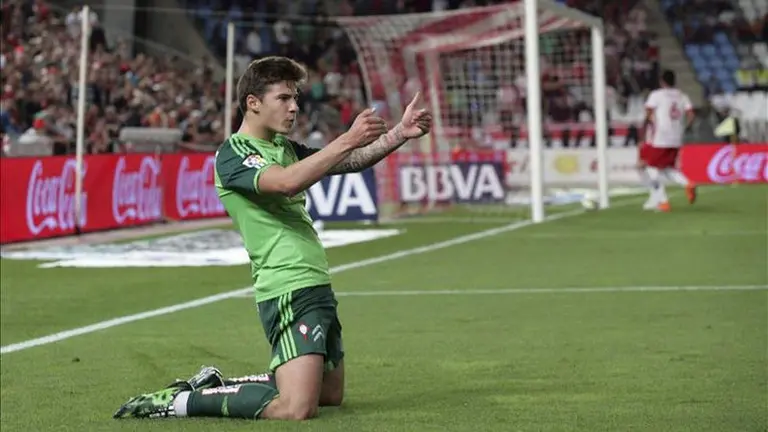Santi Mina durante un partido disputado cuando jugaba en el Celta de Vigo EFE Archivo