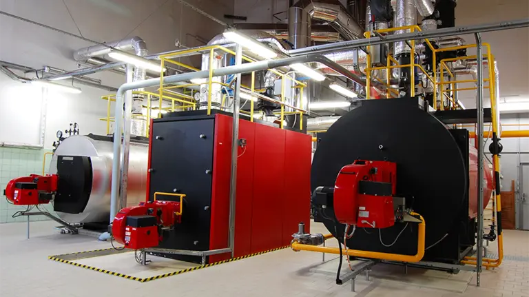 Una caldera de gas natural en una foto de archivo