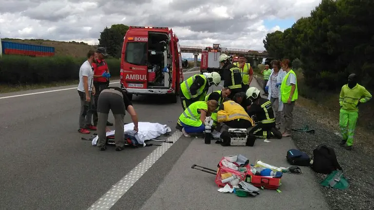 Herido grave un operario en Falces.