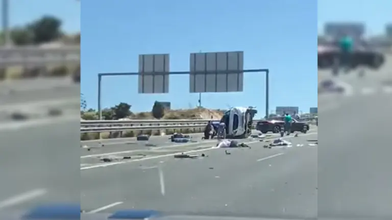 Fotografía del accidente de tráfico ocurrido en la A-7 en Torremolinos