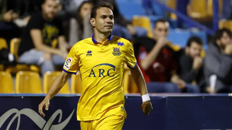 David Rodríguez, en un partido disputado con el Alcorcón