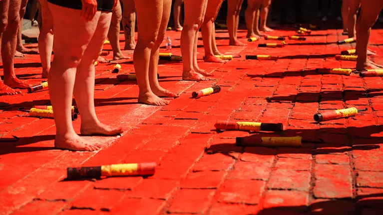 Concentración antitausina de la asociación PETA el 5 de Julio de 2017 en la Plaza del Ayuntamiento. MIGUEL OSÉS (15)