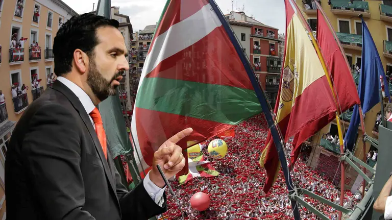 El diputado de UPN Iñigo Alli traslada en el Congreso el debate sobre el uso de símbolos en Navarra tras la colocación de Asirón de una ikurriña en el Chupinazo. NAVARRA.COM