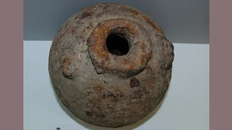 La bomba de mortero francesa recuperada por la Guardia Civil en Navarra