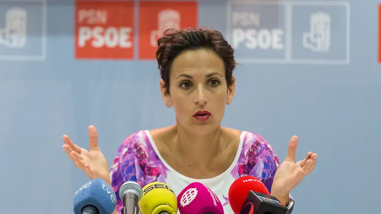 La secretaria general del PSN, María Chivite, analiza la actualidad política antes del congreso regional del partido en un desayuno con la prensa (11). IÑIGO ALZUGARAY