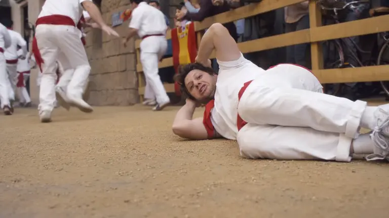 Una imagen del vídeo del encierro de los Bulldogs