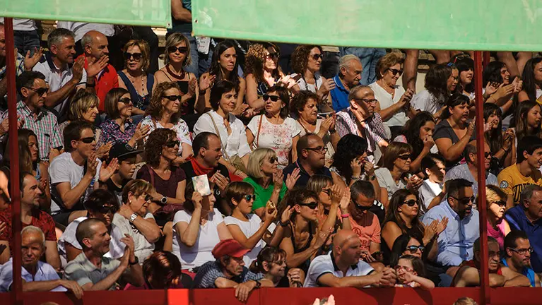 Concurso de recortes de La Vaca Brava en Larraga. MIGUEL OSÉS