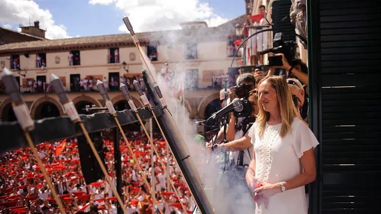 Chupinazo de Tudela visto desde el balcón. MIGUEL OSÉS_21
