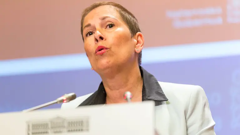 La presidenta del Gobierno de Navarra, Uxue Barkos, realiza un balance del ecuador de la legislatura (17). IÑIGO ALZUGARAY