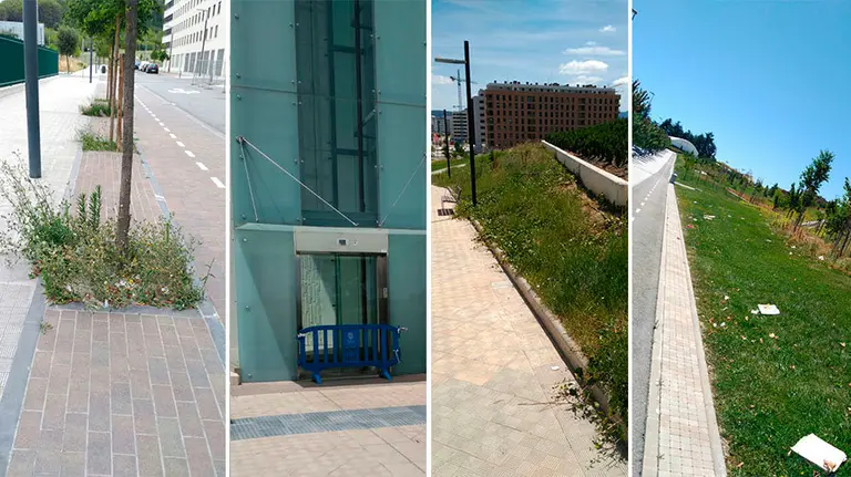 Suciedad en el barrio de Lezkairu de Pamplona