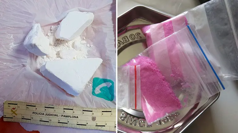 A la izquierda, cocaína y a la derecha, la nueva droga de diseño, tocibi