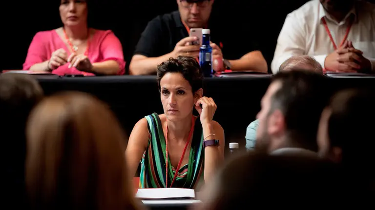 La secretaria general, María Chivite, en el XI Congreso Regional en Pamplona. EFE