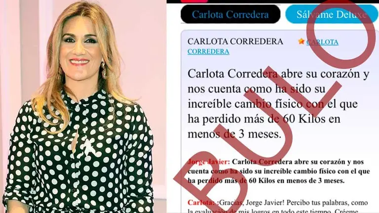 Imagen publicada por Carlota Corredera en su cuenta de Instagram para denunciar el bulo. INSTAGRAM