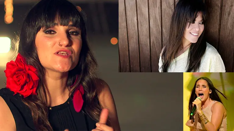 A la izquierda, Rozalén, y a la derecha, arriba, Vanesa Martín y, abajo, India Martínez