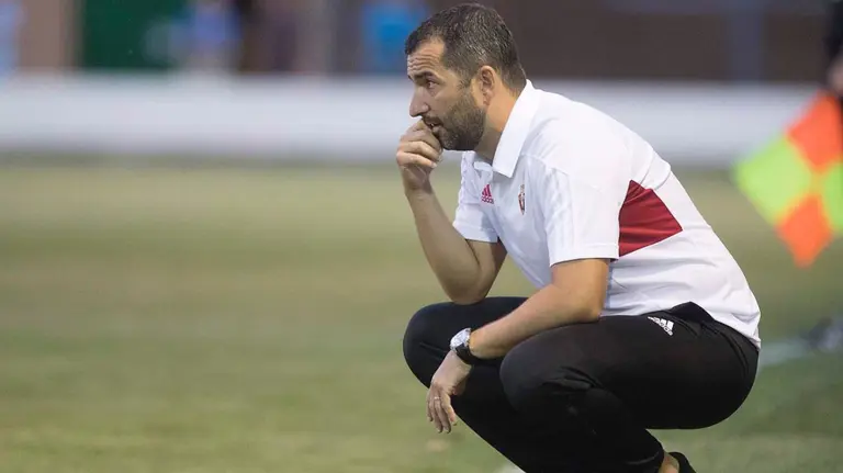 Diego Martínez durante el amistoso disputado entre Osasuna y Huesca en Almudévar CA OSASUNA
