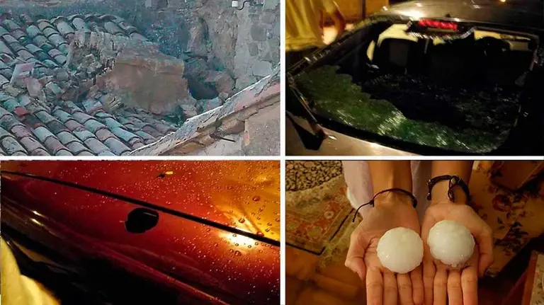 Consecuencias de la fuerte granizada en Liédena y Yesa. CEDIDA