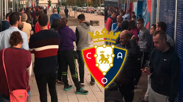 Las colas formadas en El Sadar para la solicitud de nuevos socios de Osasuna de cara a la termporada 2017 2018 NAVARRACOM