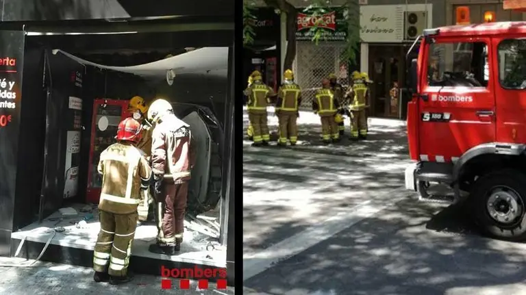 Imagen de los bomberos en el lugar de la explosión. CEDIDAS