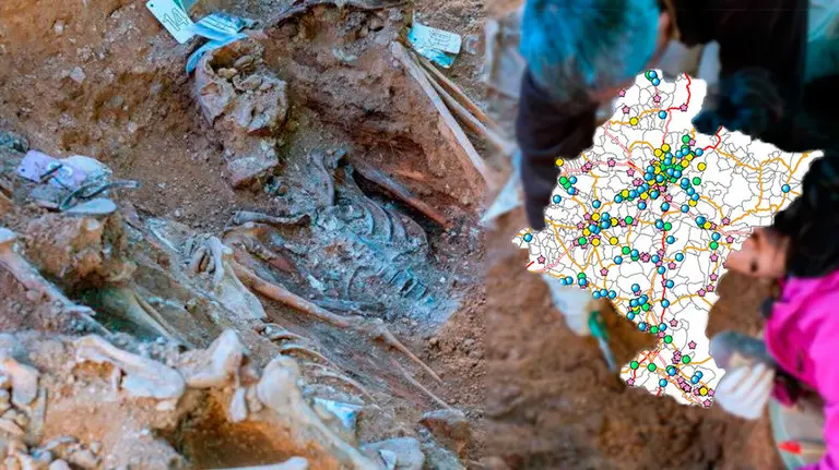 Mapa de las fosas en Navarra.