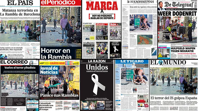 La mirada de la prensa nacional e internacional a la masacre de Barcelona