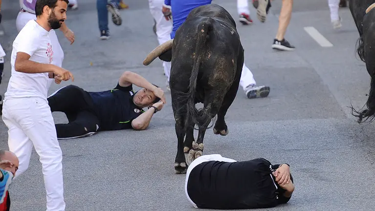 Quinto encierro de las fiestas de Tafalla 2017. MIGUEL OSÉS (10)